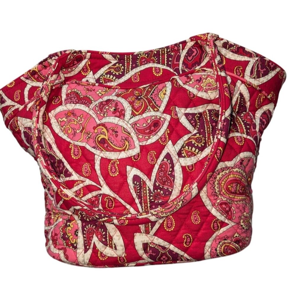 Vera Bradley Rosie Posies Sweetheart Shoulder Bag Red Pink - Picture 9 of 16